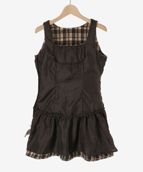 MAJESTIC LEGON / マジェスティックレゴン ミニ丈・ひざ丈ワンピース | フロントリボンチェックミニジャンスカ | 詳細22