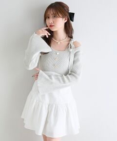 MAJESTIC LEGON / マジェスティックレゴン ミニ丈・ひざ丈ワンピース | ショルダーリボンコルセットミニワンピ