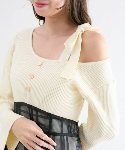 MAJESTIC LEGON / マジェスティックレゴン ミニ丈・ひざ丈ワンピース | ショルダーリボンコルセットミニワンピ | 詳細10