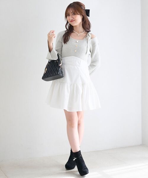 MAJESTIC LEGON / マジェスティックレゴン ミニ丈・ひざ丈ワンピース | ショルダーリボンコルセットミニワンピ | 詳細11