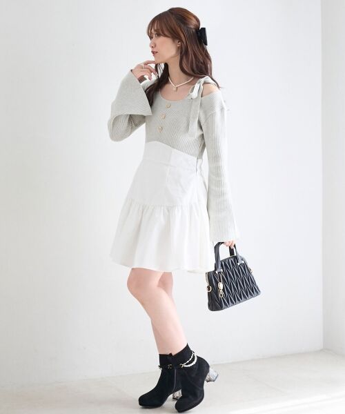 MAJESTIC LEGON / マジェスティックレゴン ミニ丈・ひざ丈ワンピース | ショルダーリボンコルセットミニワンピ | 詳細12