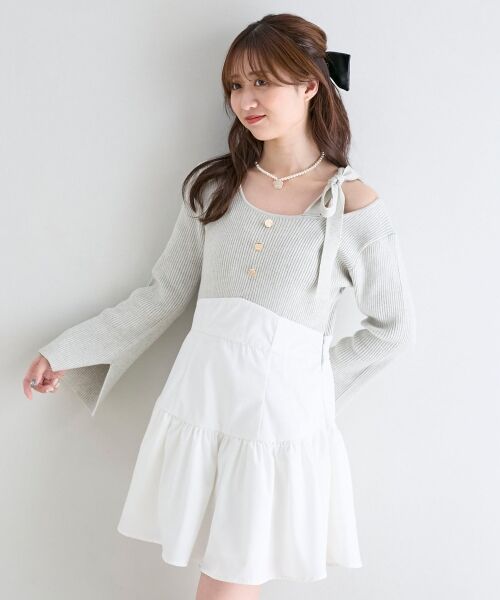 MAJESTIC LEGON / マジェスティックレゴン ミニ丈・ひざ丈ワンピース | ショルダーリボンコルセットミニワンピ | 詳細14