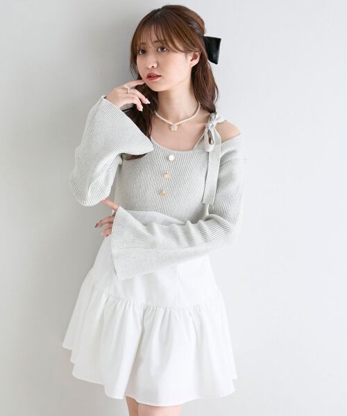 MAJESTIC LEGON / マジェスティックレゴン ミニ丈・ひざ丈ワンピース | ショルダーリボンコルセットミニワンピ | 詳細15