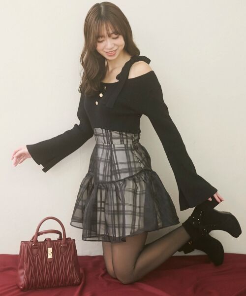 MAJESTIC LEGON / マジェスティックレゴン ミニ丈・ひざ丈ワンピース | ショルダーリボンコルセットミニワンピ | 詳細17