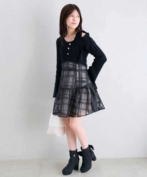 MAJESTIC LEGON / マジェスティックレゴン ミニ丈・ひざ丈ワンピース | ショルダーリボンコルセットミニワンピ | 詳細21