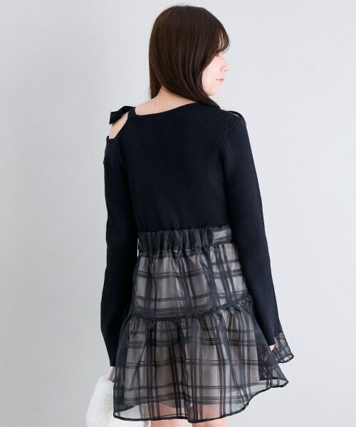 MAJESTIC LEGON / マジェスティックレゴン ミニ丈・ひざ丈ワンピース | ショルダーリボンコルセットミニワンピ | 詳細25