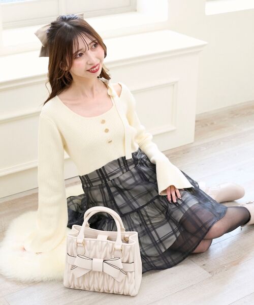 MAJESTIC LEGON / マジェスティックレゴン ミニ丈・ひざ丈ワンピース | ショルダーリボンコルセットミニワンピ | 詳細3