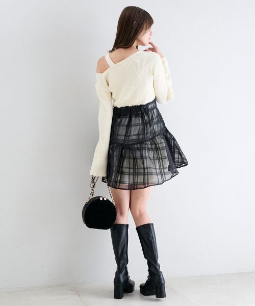 MAJESTIC LEGON / マジェスティックレゴン ミニ丈・ひざ丈ワンピース | ショルダーリボンコルセットミニワンピ | 詳細6