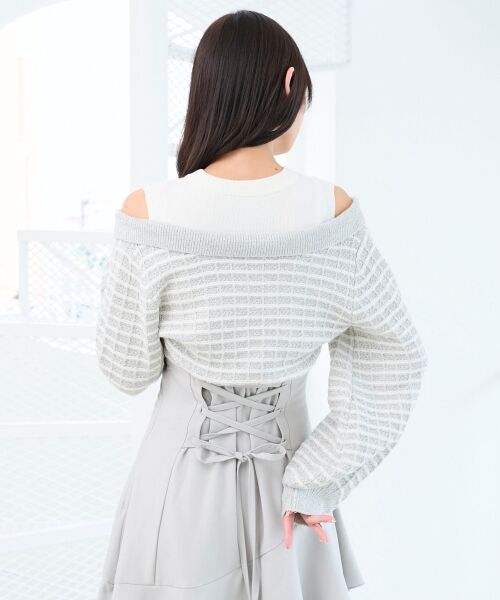 MAJESTIC LEGON / マジェスティックレゴン ミニ丈・ひざ丈ワンピース | ツイードニットドッキングワンピース | 詳細16