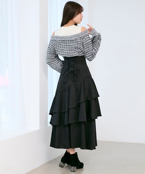 MAJESTIC LEGON / マジェスティックレゴン ミニ丈・ひざ丈ワンピース | ツイードニットドッキングワンピース | 詳細22