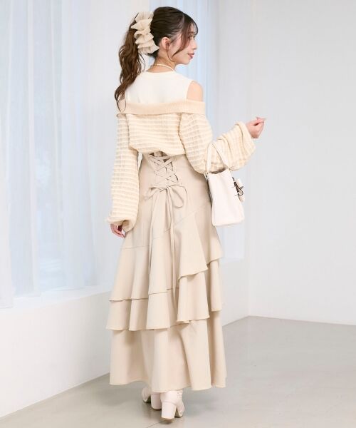 MAJESTIC LEGON / マジェスティックレゴン ミニ丈・ひざ丈ワンピース | ツイードニットドッキングワンピース | 詳細5