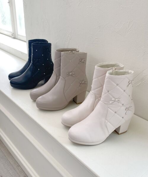 MAJESTIC LEGON / マジェスティックレゴン ブーツ(ショート丈) | キルティングビジューリボンブーツ | 詳細1