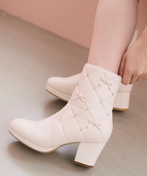 MAJESTIC LEGON / マジェスティックレゴン ブーツ(ショート丈) | キルティングビジューリボンブーツ | 詳細11