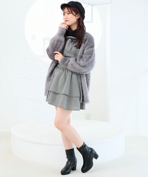 MAJESTIC LEGON / マジェスティックレゴン ブーツ(ショート丈) | キルティングビジューリボンブーツ | 詳細12