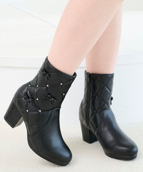 MAJESTIC LEGON / マジェスティックレゴン ブーツ(ショート丈) | キルティングビジューリボンブーツ | 詳細16