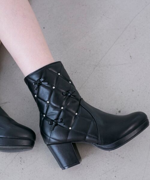 MAJESTIC LEGON / マジェスティックレゴン ブーツ(ショート丈) | キルティングビジューリボンブーツ | 詳細18