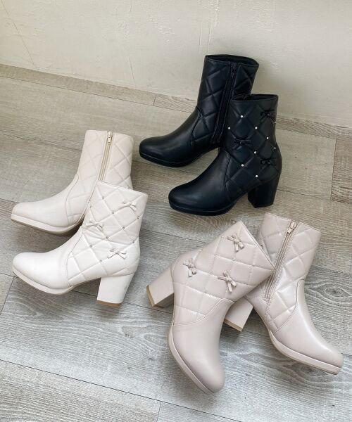 MAJESTIC LEGON / マジェスティックレゴン ブーツ(ショート丈) | キルティングビジューリボンブーツ | 詳細19