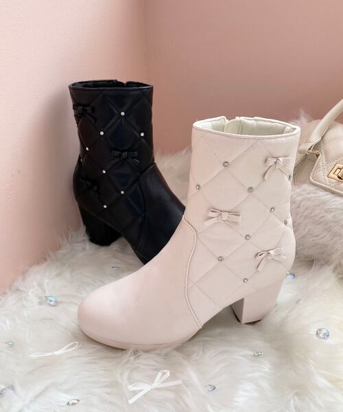 MAJESTIC LEGON / マジェスティックレゴン ブーツ(ショート丈) | キルティングビジューリボンブーツ | 詳細21