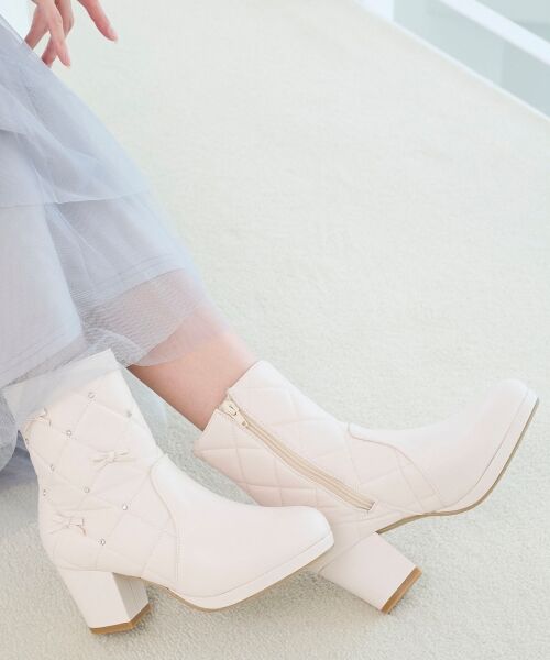 MAJESTIC LEGON / マジェスティックレゴン ブーツ(ショート丈) | キルティングビジューリボンブーツ | 詳細8