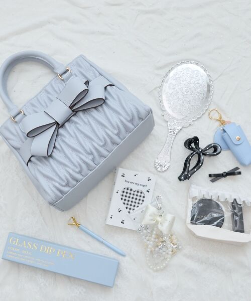 MAJESTIC LEGON / マジェスティックレゴン トートバッグ | クラシカルスクエアリボンバッグ（サックス）