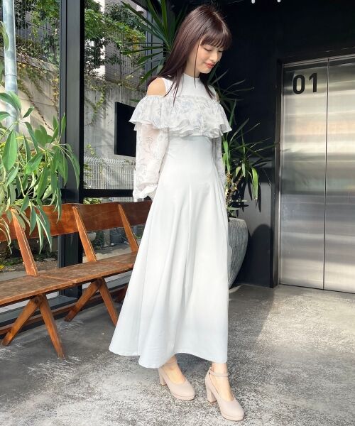 MAJESTIC LEGON / マジェスティックレゴン ミニ丈・ひざ丈ワンピース | ウエストきゅっとフリルワンピース | 詳細25