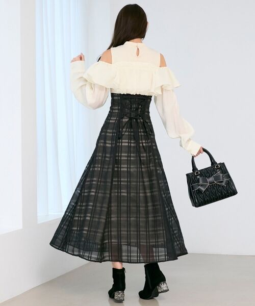 MAJESTIC LEGON / マジェスティックレゴン ミニ丈・ひざ丈ワンピース | ウエストきゅっとフリルワンピース | 詳細5