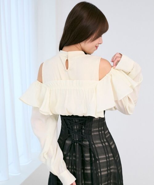 MAJESTIC LEGON / マジェスティックレゴン ミニ丈・ひざ丈ワンピース | ウエストきゅっとフリルワンピース | 詳細8