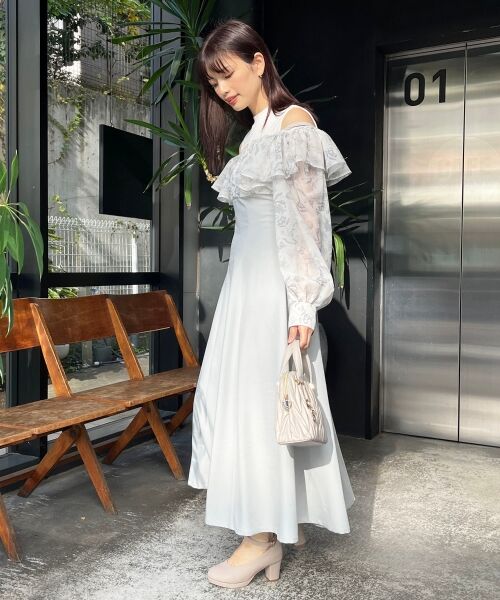 MAJESTIC LEGON / マジェスティックレゴン ミニ丈・ひざ丈ワンピース | ウエストきゅっとフリルワンピース | 詳細26