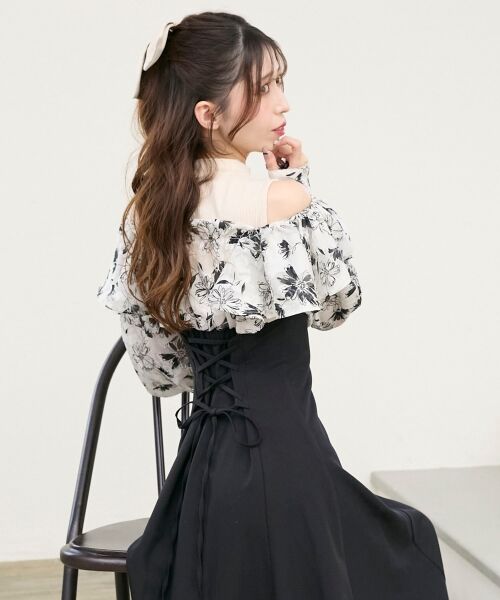 MAJESTIC LEGON / マジェスティックレゴン ミニ丈・ひざ丈ワンピース | ウエストきゅっとフリルワンピース | 詳細30