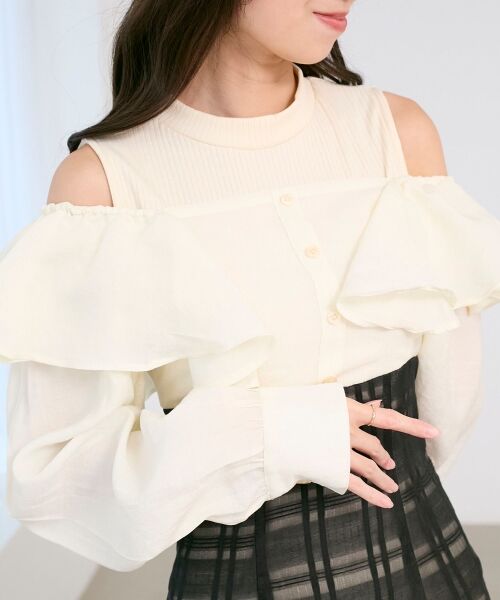 MAJESTIC LEGON / マジェスティックレゴン ミニ丈・ひざ丈ワンピース | ウエストきゅっとフリルワンピース | 詳細9