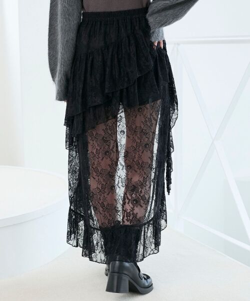 MAJESTIC LEGON / マジェスティックレゴン ミニ・ひざ丈スカート | アシメレースミニスカパン | 詳細12