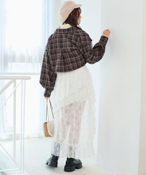 MAJESTIC LEGON / マジェスティックレゴン ミニ・ひざ丈スカート | アシメレースミニスカパン | 詳細3