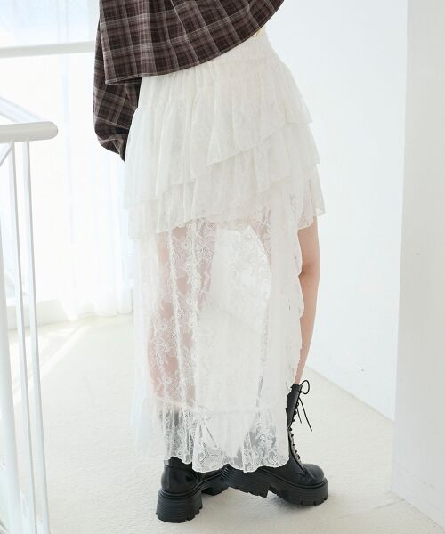 MAJESTIC LEGON / マジェスティックレゴン ミニ・ひざ丈スカート | アシメレースミニスカパン | 詳細5