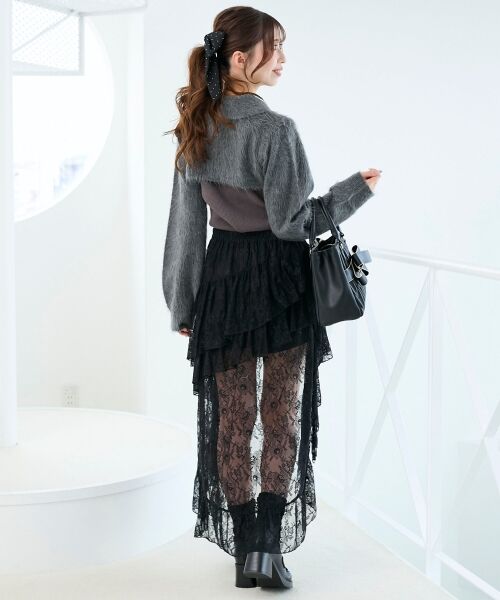 MAJESTIC LEGON / マジェスティックレゴン ミニ・ひざ丈スカート | アシメレースミニスカパン | 詳細9