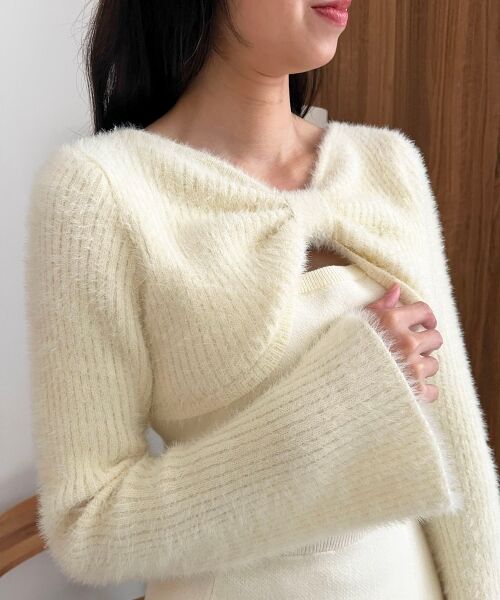 MAJESTIC LEGON / マジェスティックレゴン ミニ丈・ひざ丈ワンピース | リボンボレロドッキングニットワンピ | 詳細10