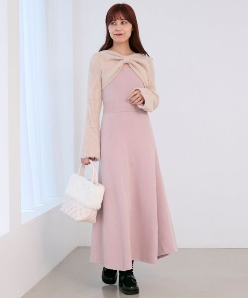 MAJESTIC LEGON / マジェスティックレゴン ミニ丈・ひざ丈ワンピース | リボンボレロドッキングニットワンピ | 詳細11