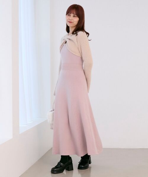 MAJESTIC LEGON / マジェスティックレゴン ミニ丈・ひざ丈ワンピース | リボンボレロドッキングニットワンピ | 詳細12