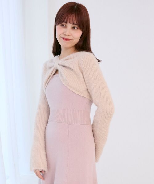 MAJESTIC LEGON / マジェスティックレゴン ミニ丈・ひざ丈ワンピース | リボンボレロドッキングニットワンピ | 詳細15