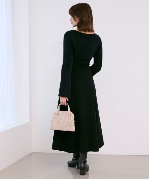 MAJESTIC LEGON / マジェスティックレゴン ミニ丈・ひざ丈ワンピース | リボンボレロドッキングニットワンピ | 詳細21