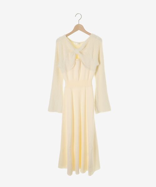 MAJESTIC LEGON / マジェスティックレゴン ミニ丈・ひざ丈ワンピース | リボンボレロドッキングニットワンピ | 詳細27