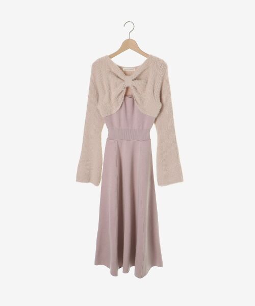 MAJESTIC LEGON / マジェスティックレゴン ミニ丈・ひざ丈ワンピース | リボンボレロドッキングニットワンピ | 詳細28
