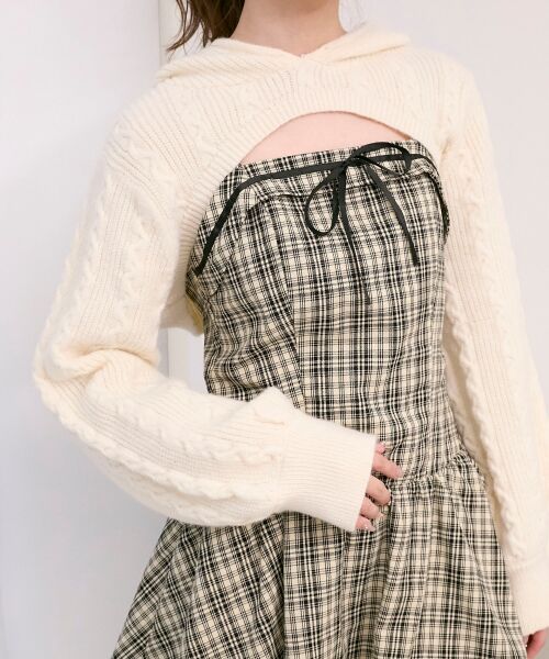 MAJESTIC LEGON / マジェスティックレゴン ミニ丈・ひざ丈ワンピース | ケーブルフードボレロセットミニワンピ | 詳細12