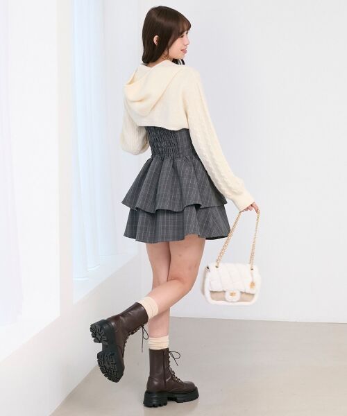 MAJESTIC LEGON / マジェスティックレゴン ミニ丈・ひざ丈ワンピース | ケーブルフードボレロセットミニワンピ | 詳細16