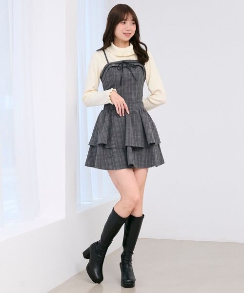 MAJESTIC LEGON / マジェスティックレゴン ミニ丈・ひざ丈ワンピース | ケーブルフードボレロセットミニワンピ | 詳細21