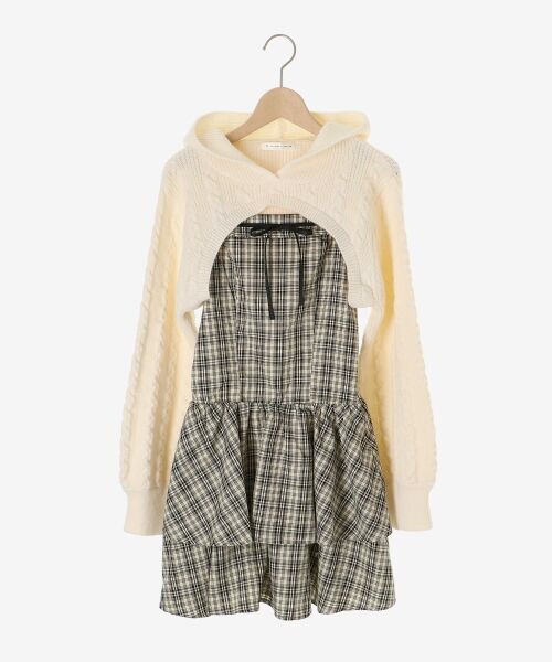 MAJESTIC LEGON / マジェスティックレゴン ミニ丈・ひざ丈ワンピース | ケーブルフードボレロセットミニワンピ | 詳細23