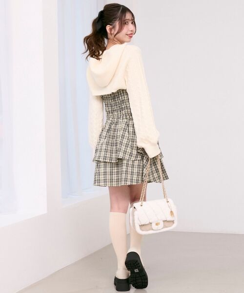 MAJESTIC LEGON / マジェスティックレゴン ミニ丈・ひざ丈ワンピース | ケーブルフードボレロセットミニワンピ | 詳細7