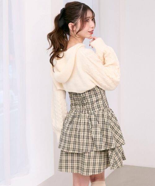 MAJESTIC LEGON / マジェスティックレゴン ミニ丈・ひざ丈ワンピース | ケーブルフードボレロセットミニワンピ | 詳細11