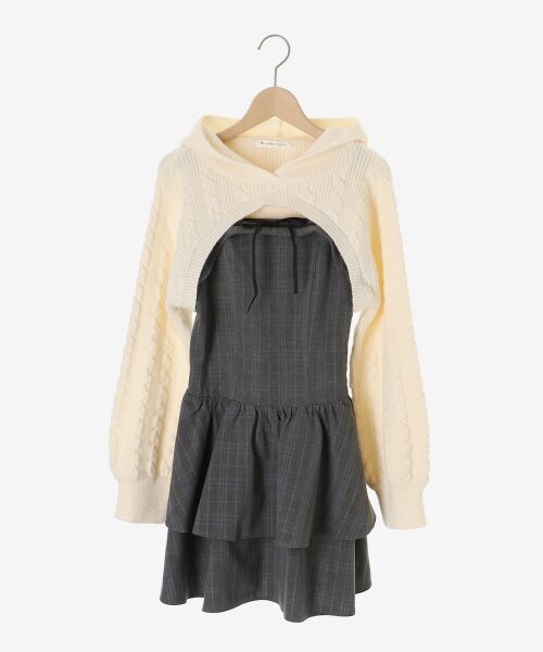 MAJESTIC LEGON / マジェスティックレゴン ミニ丈・ひざ丈ワンピース | ケーブルフードボレロセットミニワンピ | 詳細25