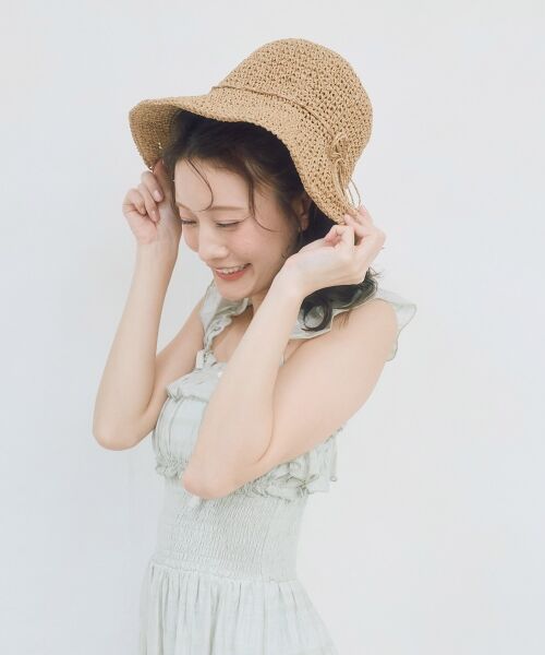 MAJESTIC LEGON / マジェスティックレゴン ハット | シンプル細編みペーパーハット（ベージュ）