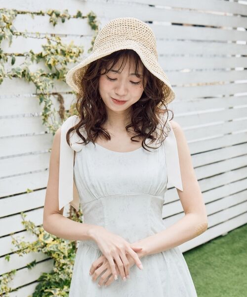 MAJESTIC LEGON / マジェスティックレゴン ハット | ライン編みペーパーハット（アイボリー）